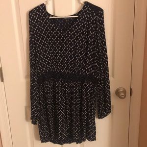 Lucky Brand Navy Blue Peasant Dress